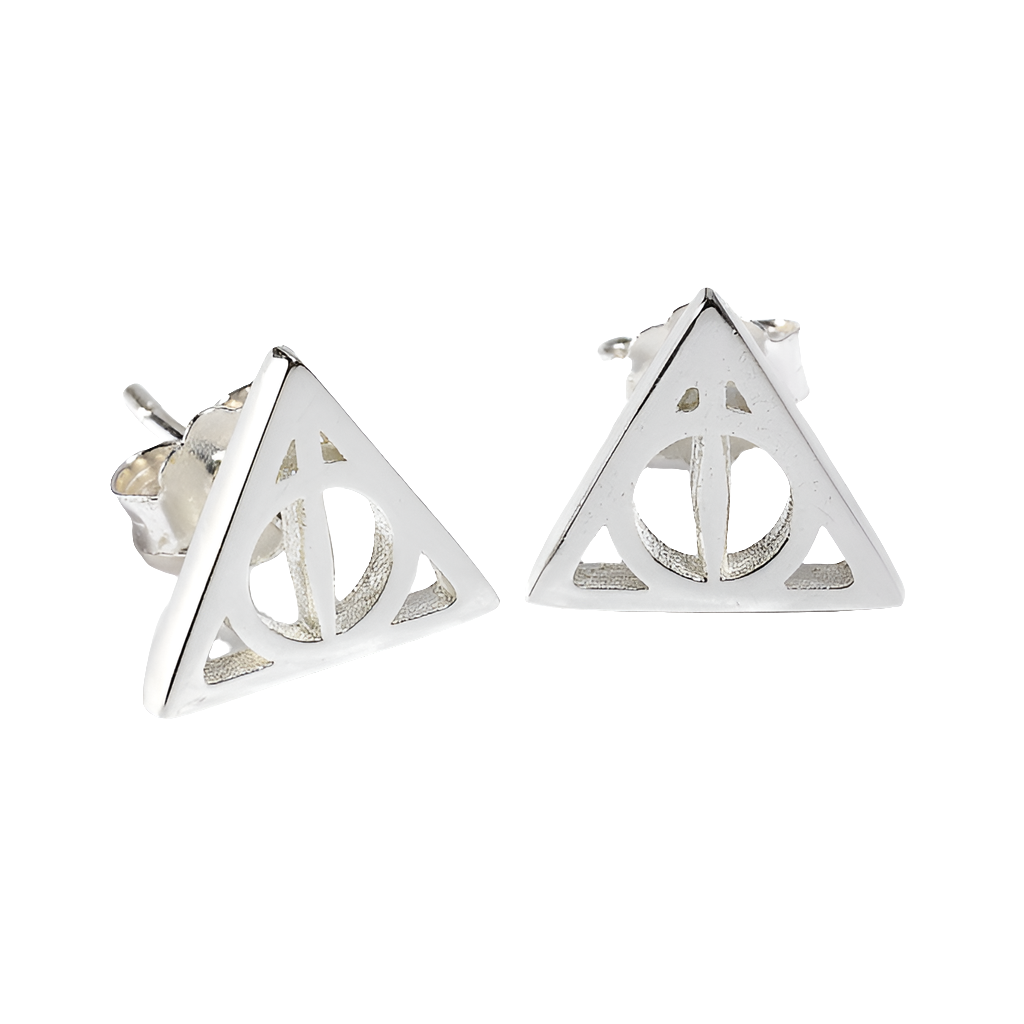 Official Harry Potter Sterling Silver Deathly Hallows Stud Earrings