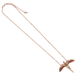 Official Harry Potter Sterling Silver Rose Gold Plated Fawkes Necklace with Crystals Elements