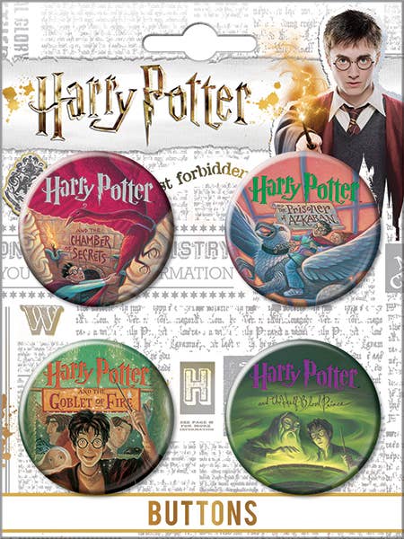 Harry Potter Literary 4 Button Set