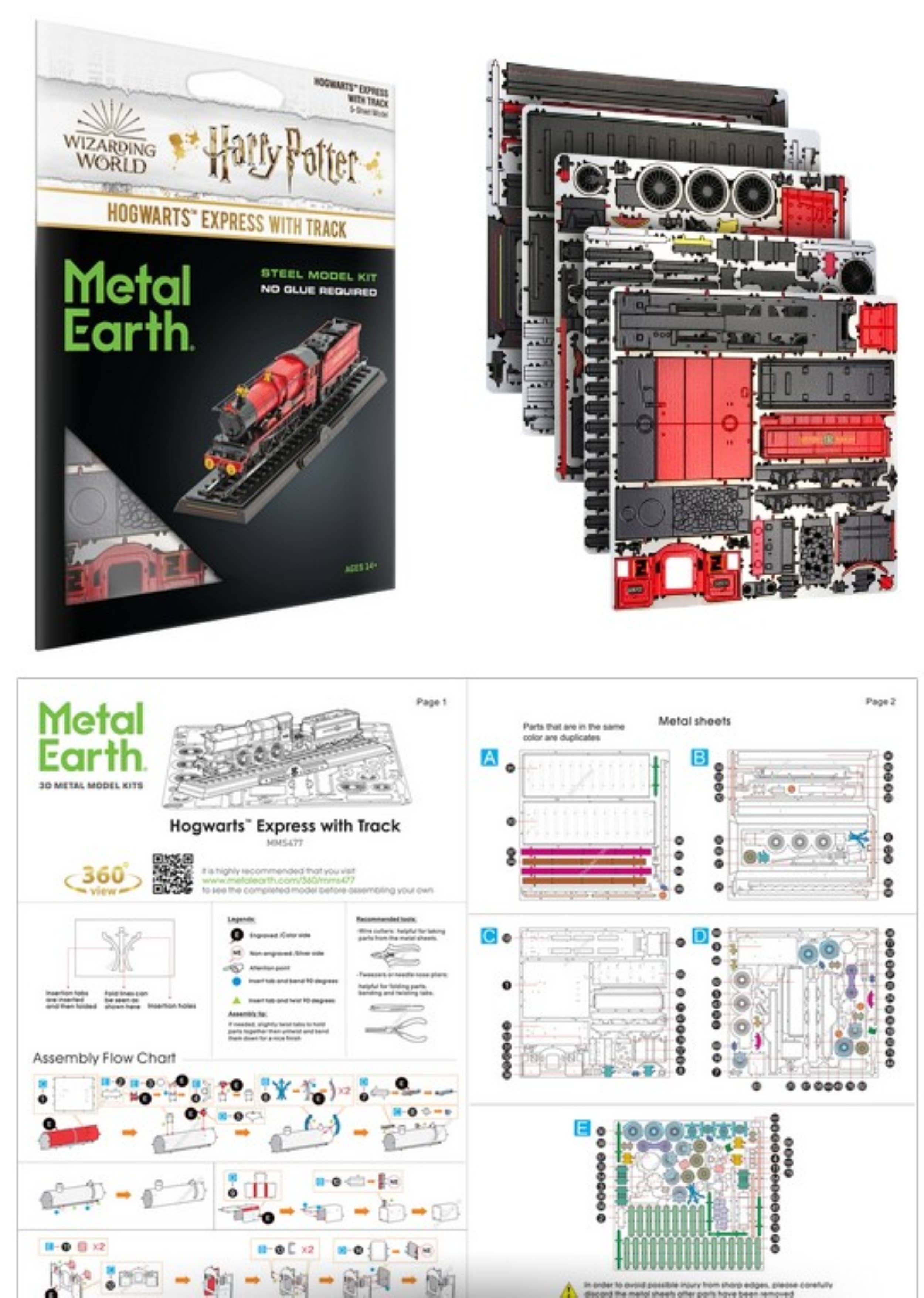 Metal Earth Hogwarts Express with Track - Metal Earth DIY 3D Model Kit