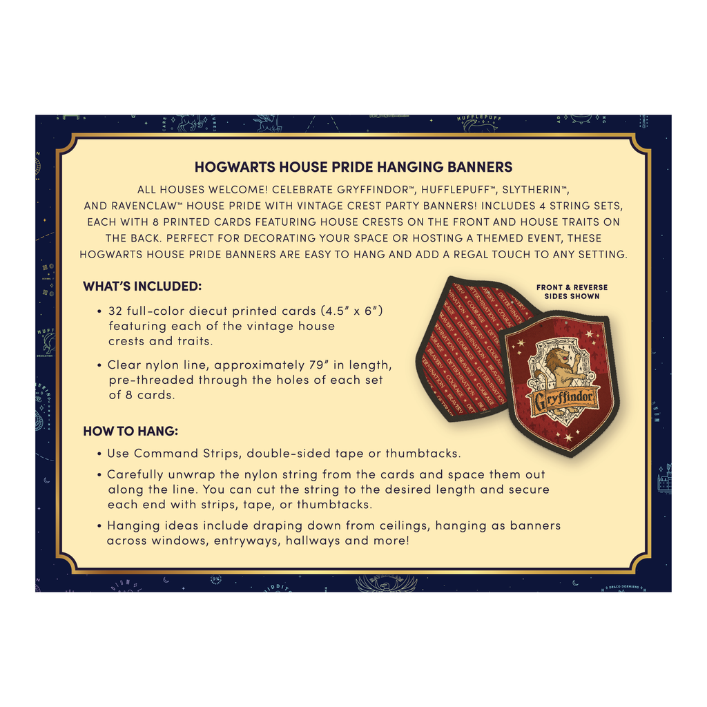 Harry Potter Hogwarts House Pride Hanging Cardstock Banners
