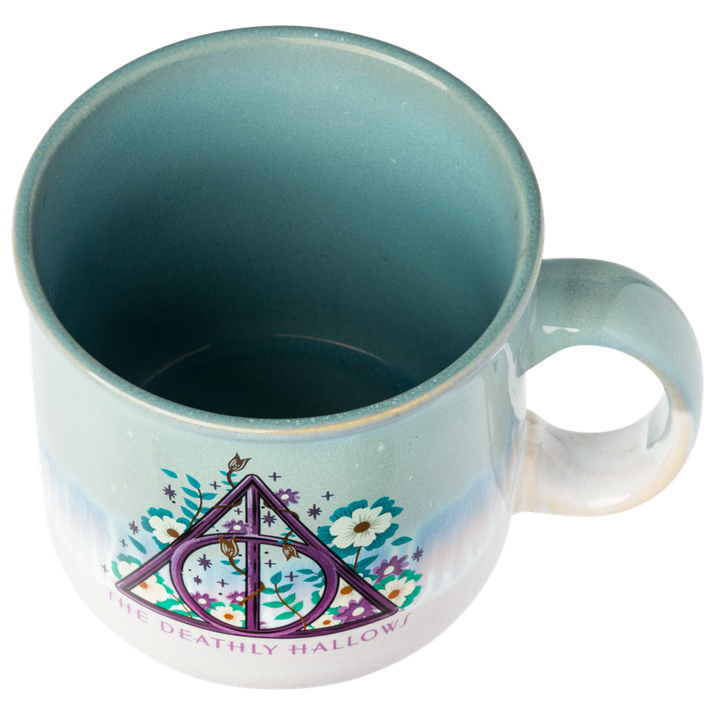 Harry Potter The Deathly Hallows Reactive Glaze Ceramic Camper Mug, 20 Ounces