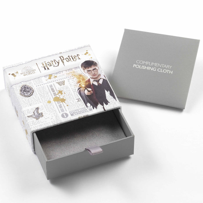 Official Harry Potter Sterling Silver Rose Gold Plated Fawkes Necklace with Crystals Elements The Carat Shop