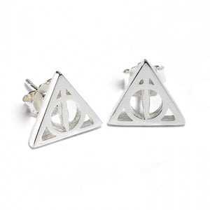 Official Sterling Silver Harry Potter Deathly Hallows Stud Earrings The Carat Shop