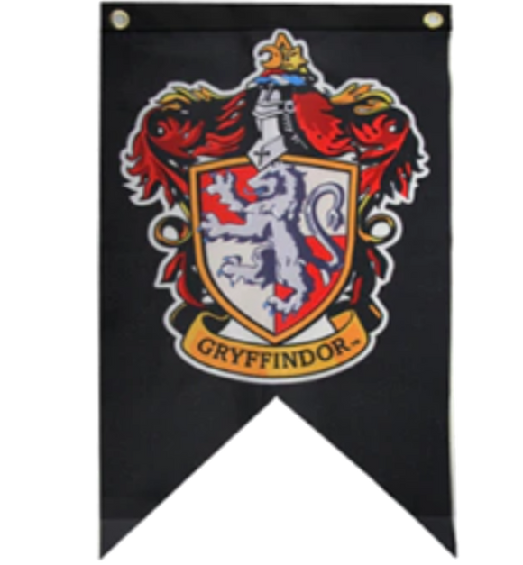 Black Gryffindor House Banner: 12 x 20 inch - the-muggle-hut