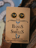 Wizard Stud Earrings - HP Calligraphy Bangs & Smells Apothecary