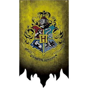 20 x 12 inch Distressed Banner: Hogwarts School of Witchcraft and Wizardry The Muggle Hut