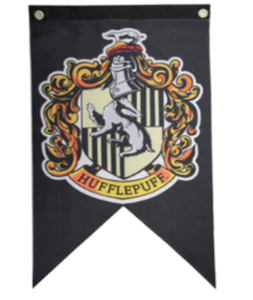 Black Hufflepuff House Banner: 12 x 20 inch - the-muggle-hut