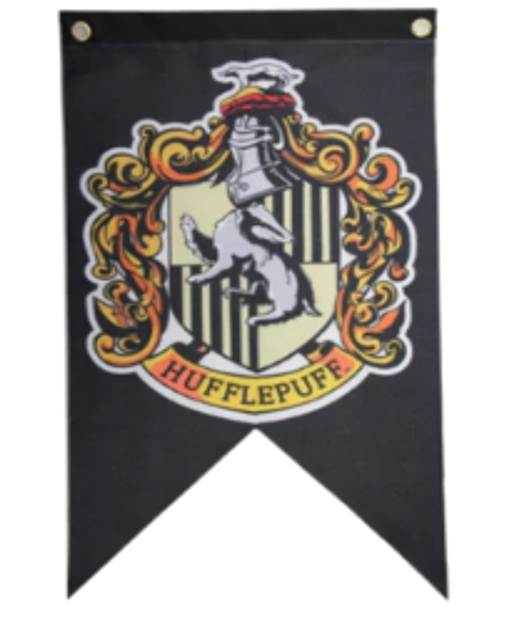 Black Hufflepuff House Banner: 12 x 20 inch - the-muggle-hut