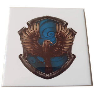 Ravenclaw House Shield White 4.25" Ceramic Coaster the-muggle-hut.myshopify.com