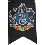 Black Slytherin House Banner: 12 x 20 inch - the-muggle-hut